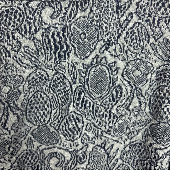 Mary made in Italy wool blend cardigan cowl neck sweater navy & gray medium - Picture 7 of 9